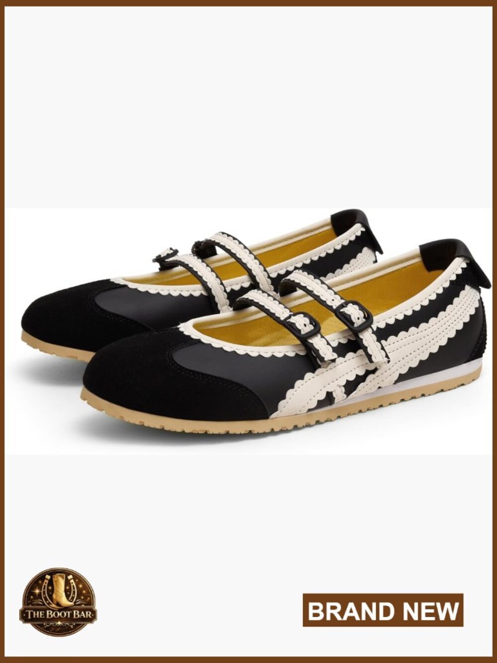 Ballet Sneakers Mary Jane Flats Slip On Elastic Straps Memory Foam